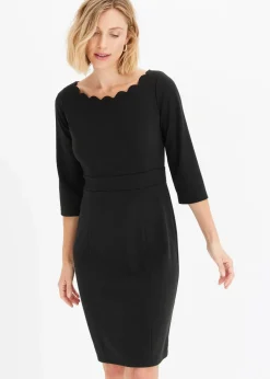 bonprix Kleider|Bekleidung·Pullover & Strickjacken^Etuikleid aus Punto di Roma schwarz