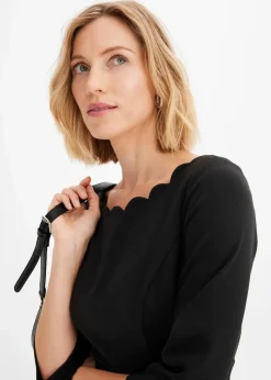 bonprix Kleider|Bekleidung·Pullover & Strickjacken^Etuikleid aus Punto di Roma schwarz