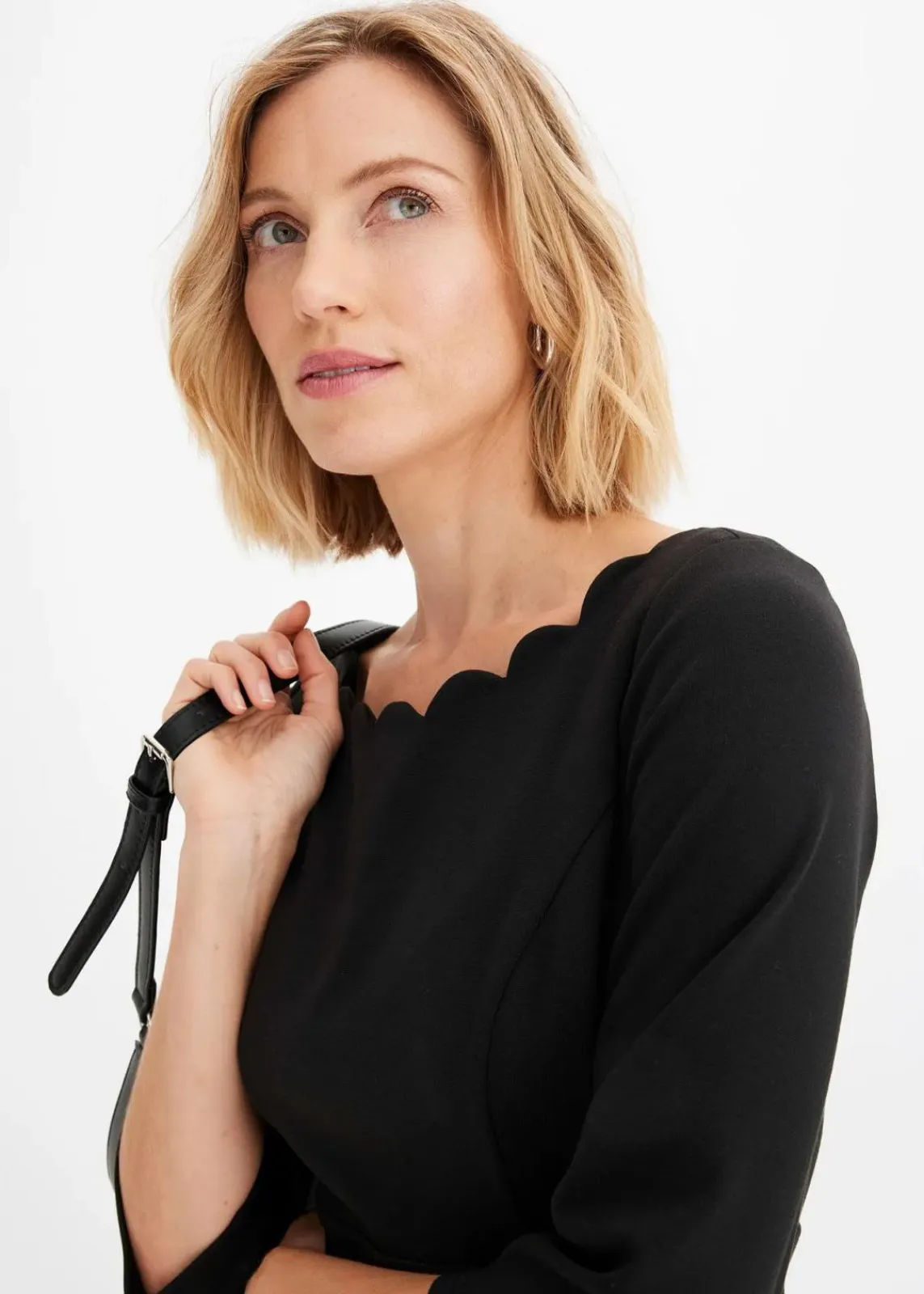 bonprix Kleider|Bekleidung·Pullover & Strickjacken^Etuikleid aus Punto di Roma schwarz