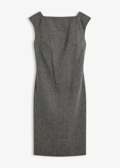bonprix Bekleidung·Pullover & Strickjacken|Kleider^Etuikleid in Tweedoptik schwarz/wollweiß meliert