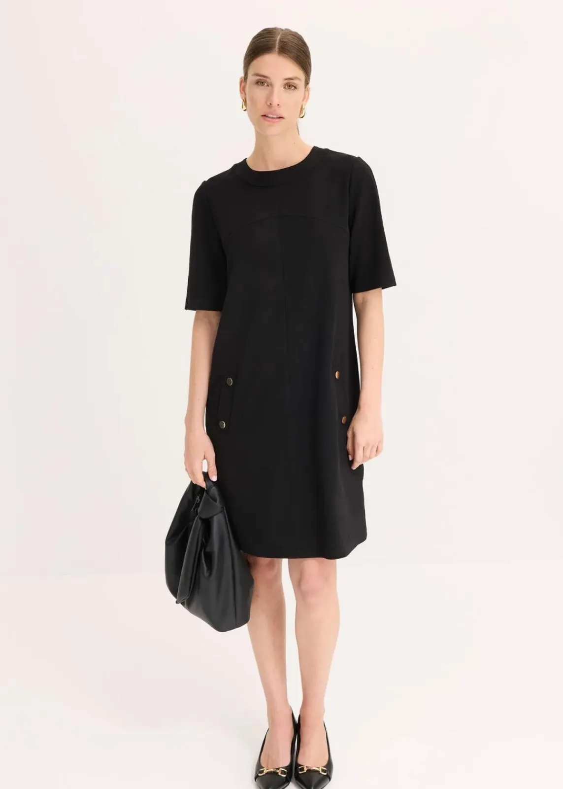 bonprix Kleider|Bekleidung·Pullover & Strickjacken^Etuikleid mit Elasthan schwarz