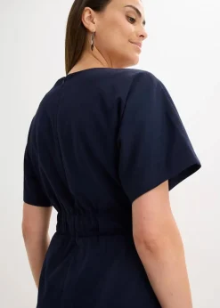 bonprix Bekleidung·Pullover & Strickjacken|Kleider^Etuikleid mit Flügelärmeln dunkelblau
