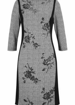 bonprix Bekleidung·Pullover & Strickjacken|Kleider^Etuikleid mit Paillettenstickerei schwarz kariert