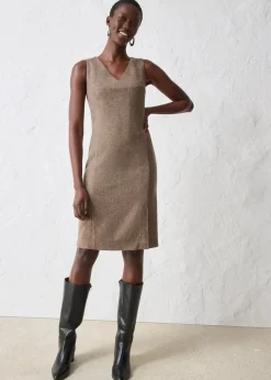 bonprix Bekleidung·Pullover & Strickjacken|Kleider^Etuikleid mit Wolle dunkelbraun meliert