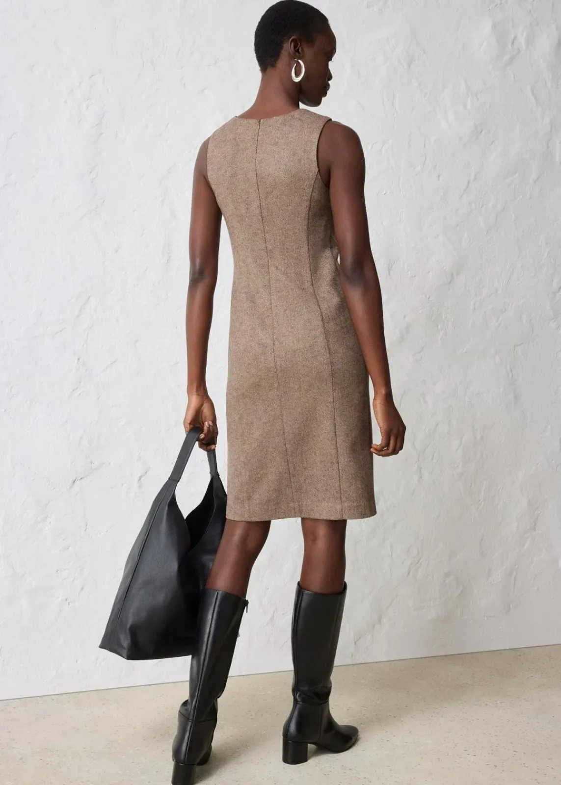 bonprix Bekleidung·Pullover & Strickjacken|Kleider^Etuikleid mit Wolle dunkelbraun meliert