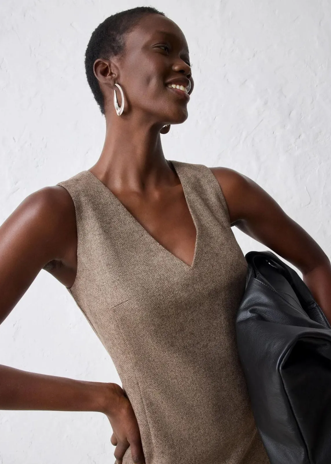 bonprix Bekleidung·Pullover & Strickjacken|Kleider^Etuikleid mit Wolle dunkelbraun meliert