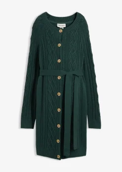 bonprix Bekleidung·Blazer|Umstandsmode^Extra lange Umstands-Strickjacke und Strickkleid aus Baumwoll-Mix tiefgrün