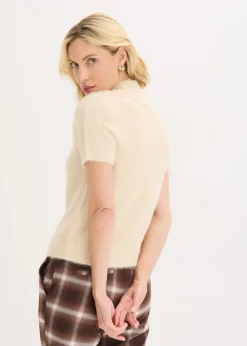 bonprix Pullover & Strickjacken|Bekleidung·Jeans^Federgarn Pullover kieselbeige