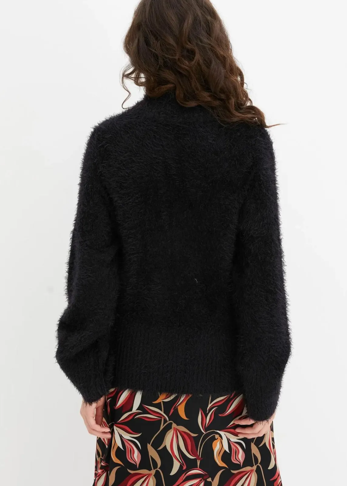 bonprix Bekleidung·Umstandsmode|Pullover & Strickjacken^Federgarn-Pullover mit weiten Ärmeln, Boxy-Fit schwarz