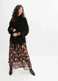 bonprix Bekleidung·Umstandsmode|Pullover & Strickjacken^Federgarn-Pullover mit weiten Ärmeln, Boxy-Fit schwarz