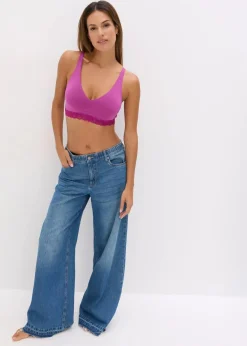 bonprix Bhs^Feel Comfort Bralette aus softem Modal (2er Pack) lehmbraun + dunkelfuchsia