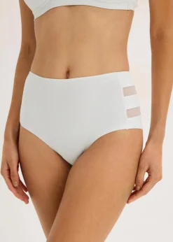 bonprix Wäsche·Höschen|Seamless^Feel Comfort Lasercut Maxipanty (2er Pack)​ cremeblau+schwarz