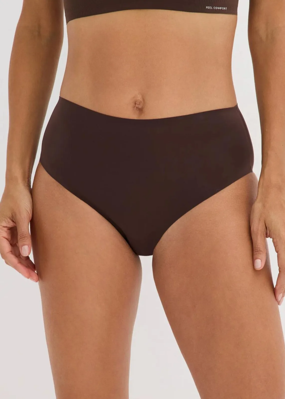 bonprix Höschen|Seamless^Feel Comfort Nahtlose Panty (3er Pack) 2x dunkelbraun + camel