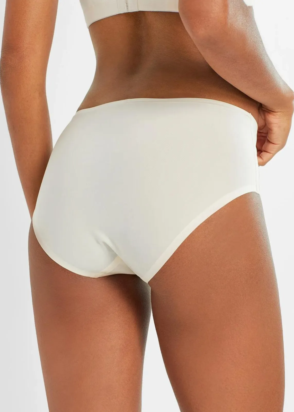 bonprix Höschen|Seamless^Feel Comfort Nahtlose Panty (3er Pack) creme + weiß + mattbeige