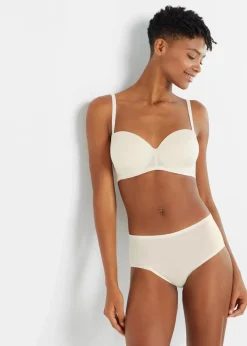 bonprix Höschen|Seamless^Feel Comfort Nahtlose Panty (3er Pack) creme + weiß + mattbeige