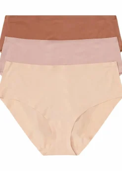 bonprix Höschen|Seamless^Feel Comfort Nahtlose Panty (3er Pack) rosenholz + mattbeige + mittelbraun