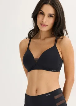 bonprix Bhs|Seamless^Feel Comfort Schalen-BH ohne Bügel ​mit Mesheinsatz schwarz