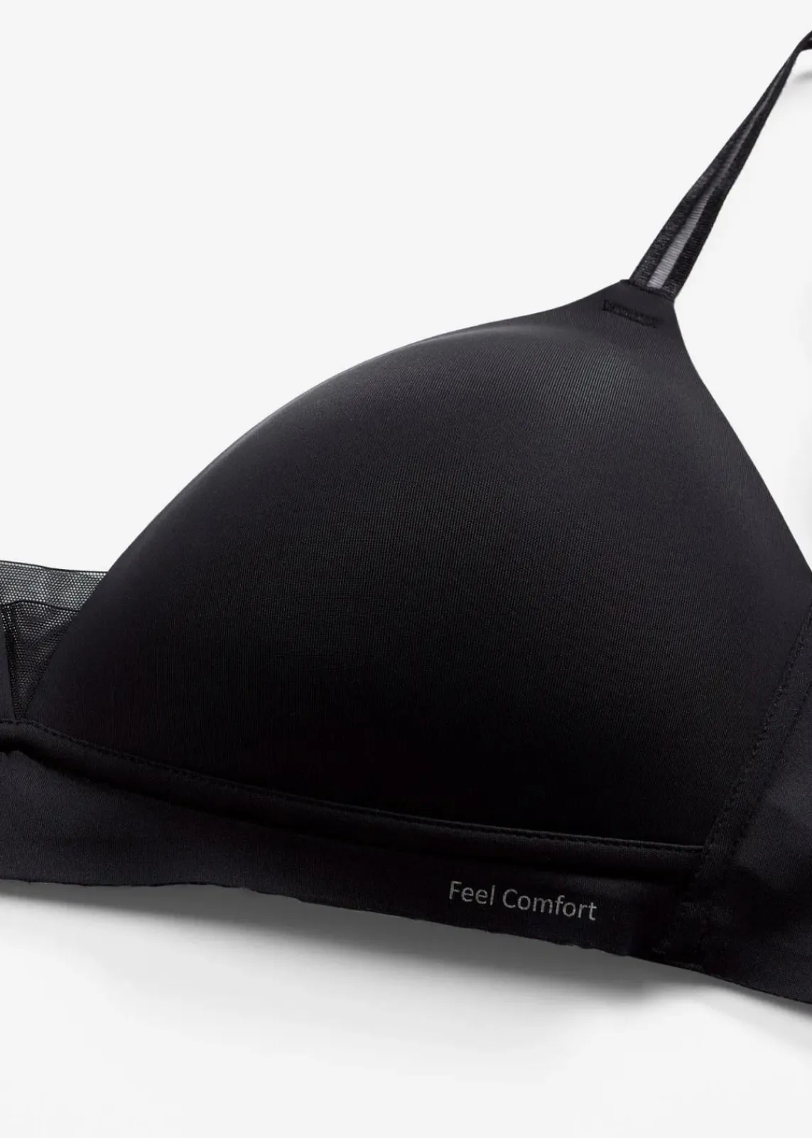 bonprix Bhs|Seamless^Feel Comfort Schalen-BH ohne Bügel mit Mesheinsatz schwarz