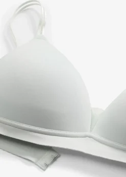 bonprix Bhs|Seamless^Feel Comfort Schalen-BH ohne Bügel mit Mesheinsatz cremeblau