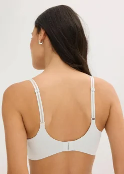bonprix Wäsche·Bhs|Seamless^Feel Comfort Schalen-BH ohne Bügel mit Mesheinsatz cremeblau