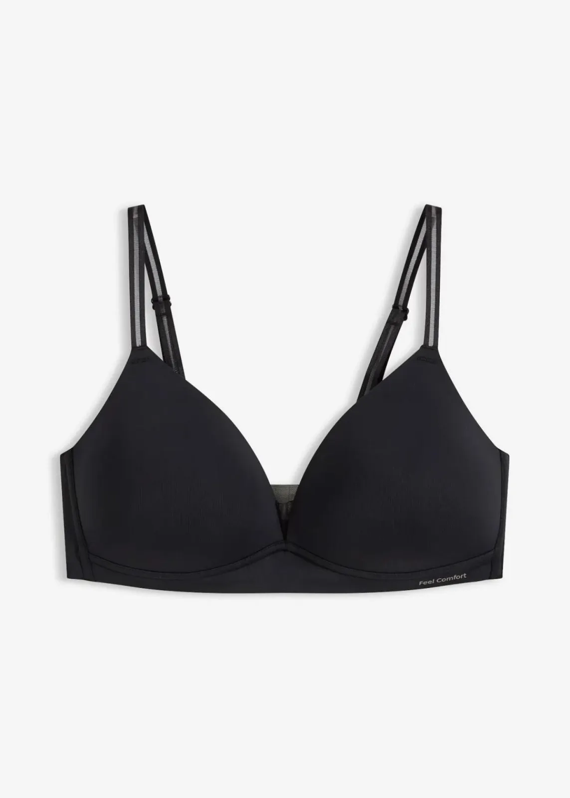 bonprix Bhs|Seamless^Feel Comfort Schalen-BH ohne Bügel mit Mesheinsatz schwarz