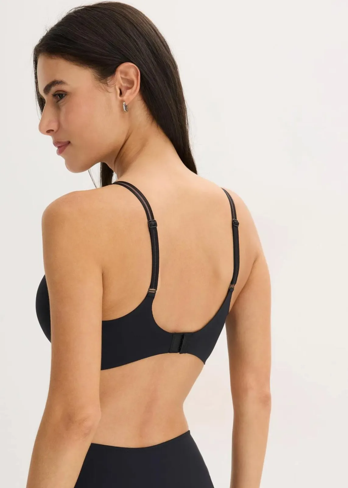 bonprix Bhs|Seamless^Feel Comfort Schalen-BH ohne Bügel mit Mesheinsatz schwarz
