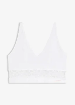 bonprix Nachhaltigere Materialien|Seamless^Feel Comfort Seamless Bustier mit zarter Spitze weiß