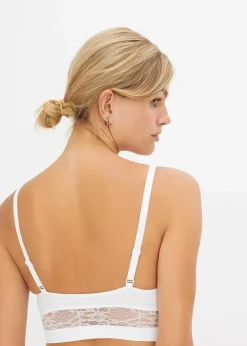 bonprix Nachhaltigere Materialien|Seamless^Feel Comfort Seamless Bustier mit zarter Spitze weiß