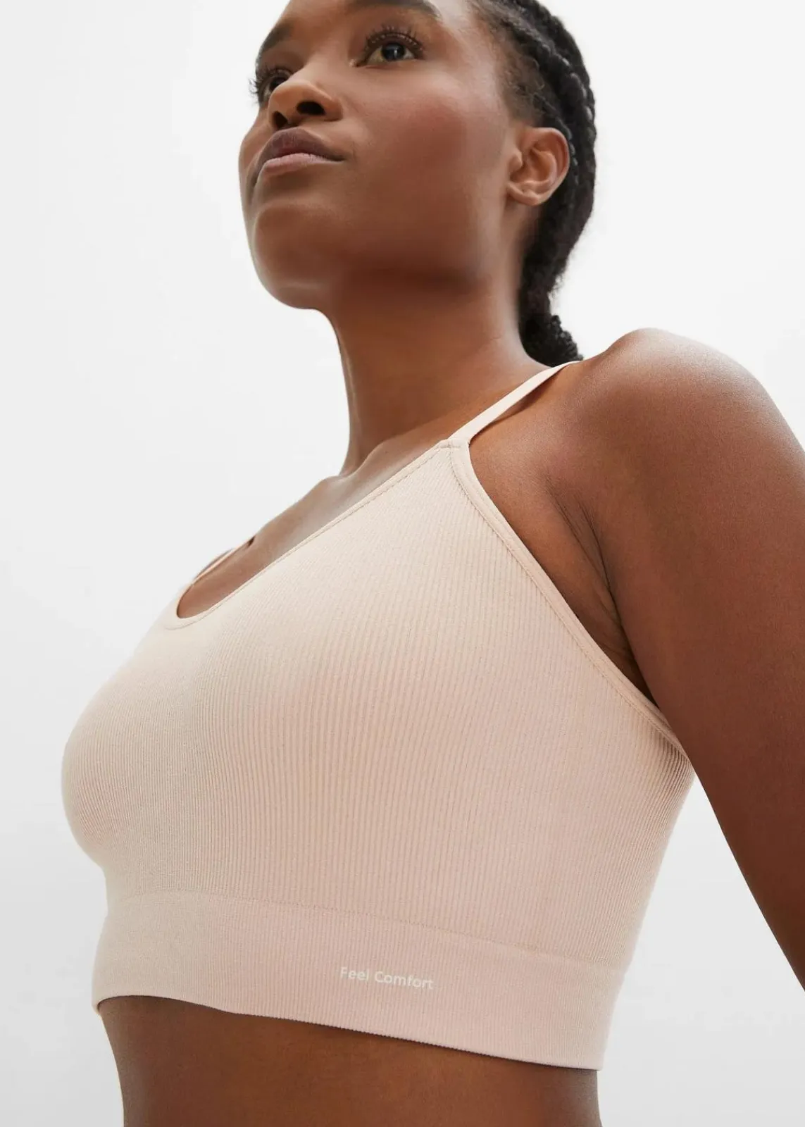 bonprix Nachhaltigere Materialien|Bhs^Feel Comfort Seamless Bustier gerippt mattbeige
