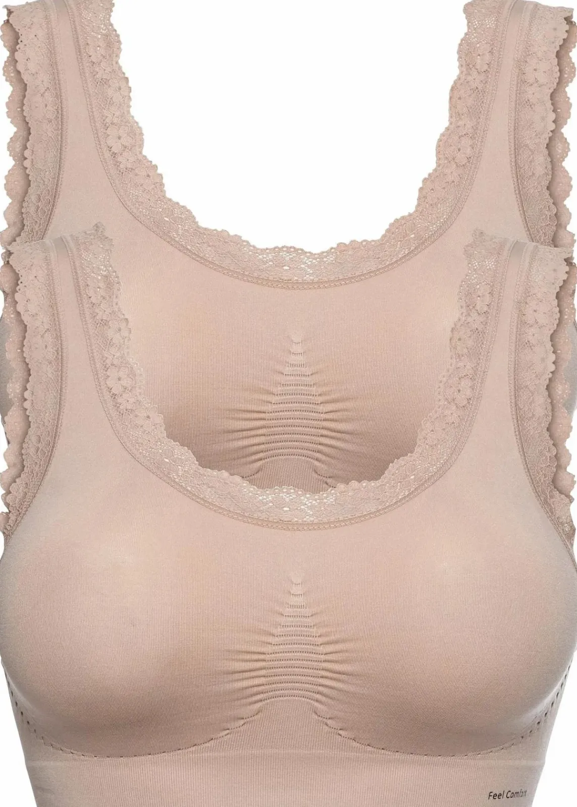 bonprix Bhs|Basics^Feel Comfort Seamless Bustier (2er Pack) 2x mattbeige