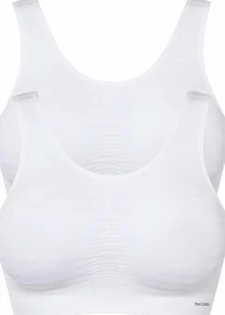 bonprix Nachhaltigere Materialien|Bhs^Feel Comfort Seamless Bustier (2er Pack) 2x weiß gestreift