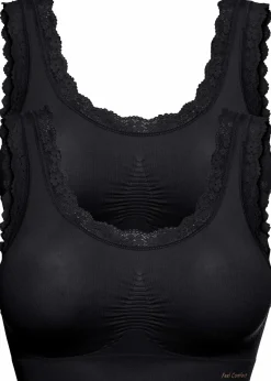 bonprix Wäsche·Basics|Wäsche·Bhs^Feel Comfort Seamless Bustier (2er Pack) 2x schwarz