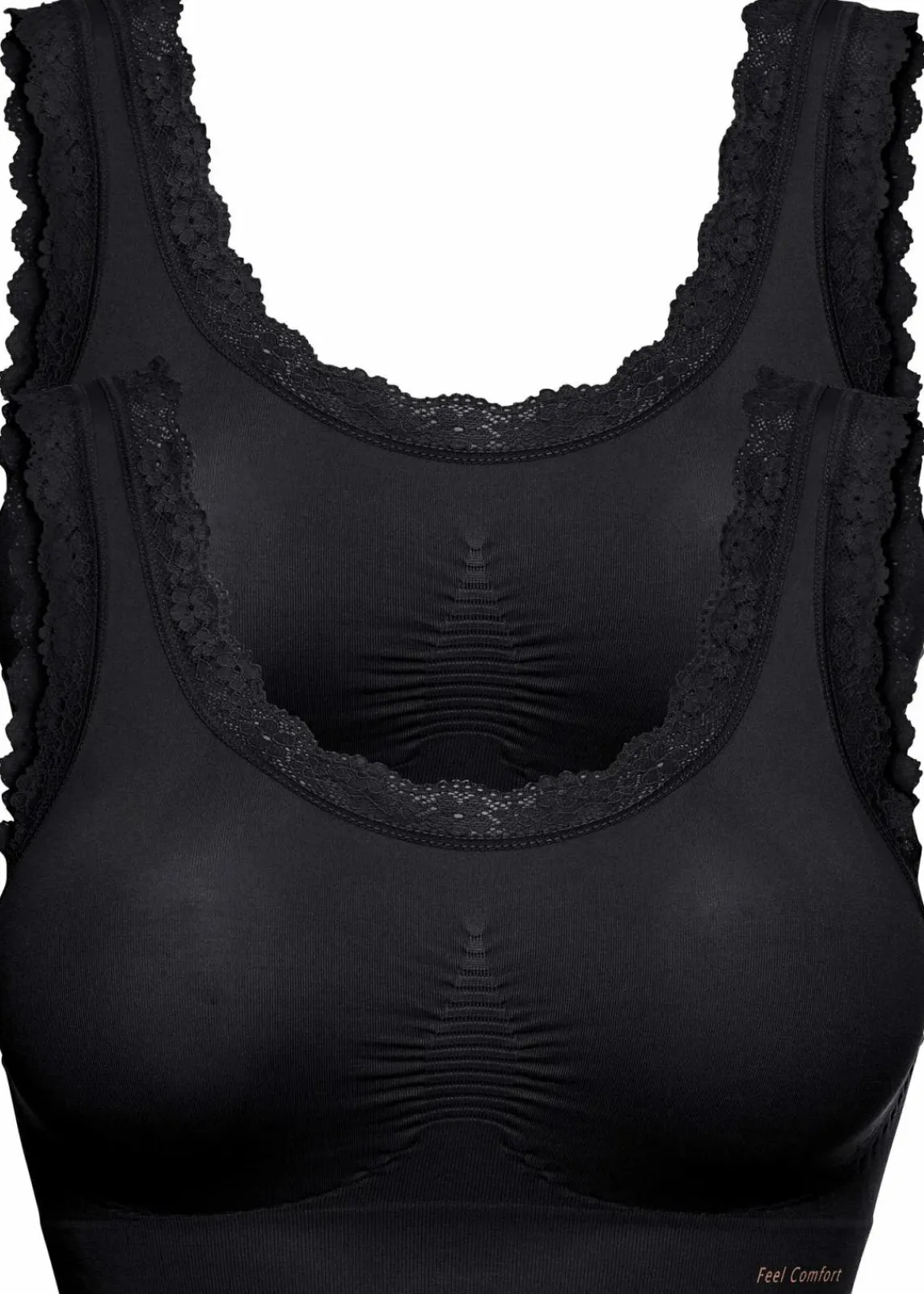 bonprix Wäsche·Basics|Wäsche·Bhs^Feel Comfort Seamless Bustier (2er Pack) 2x schwarz