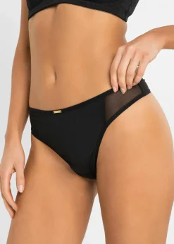 bonprix Sportwäsche|Höschen^Feel Comfort String Mikrofaser (6er Pack) weiß + mattbeige + schwarz