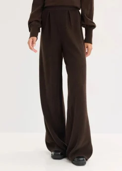 bonprix Hosen|Zweiteiler & Sets^Feinstrickhose dunkelbraun meliert