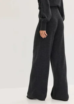 bonprix Bekleidung·Kleider|Zweiteiler & Sets^Feinstrickhose anthrazit meliert