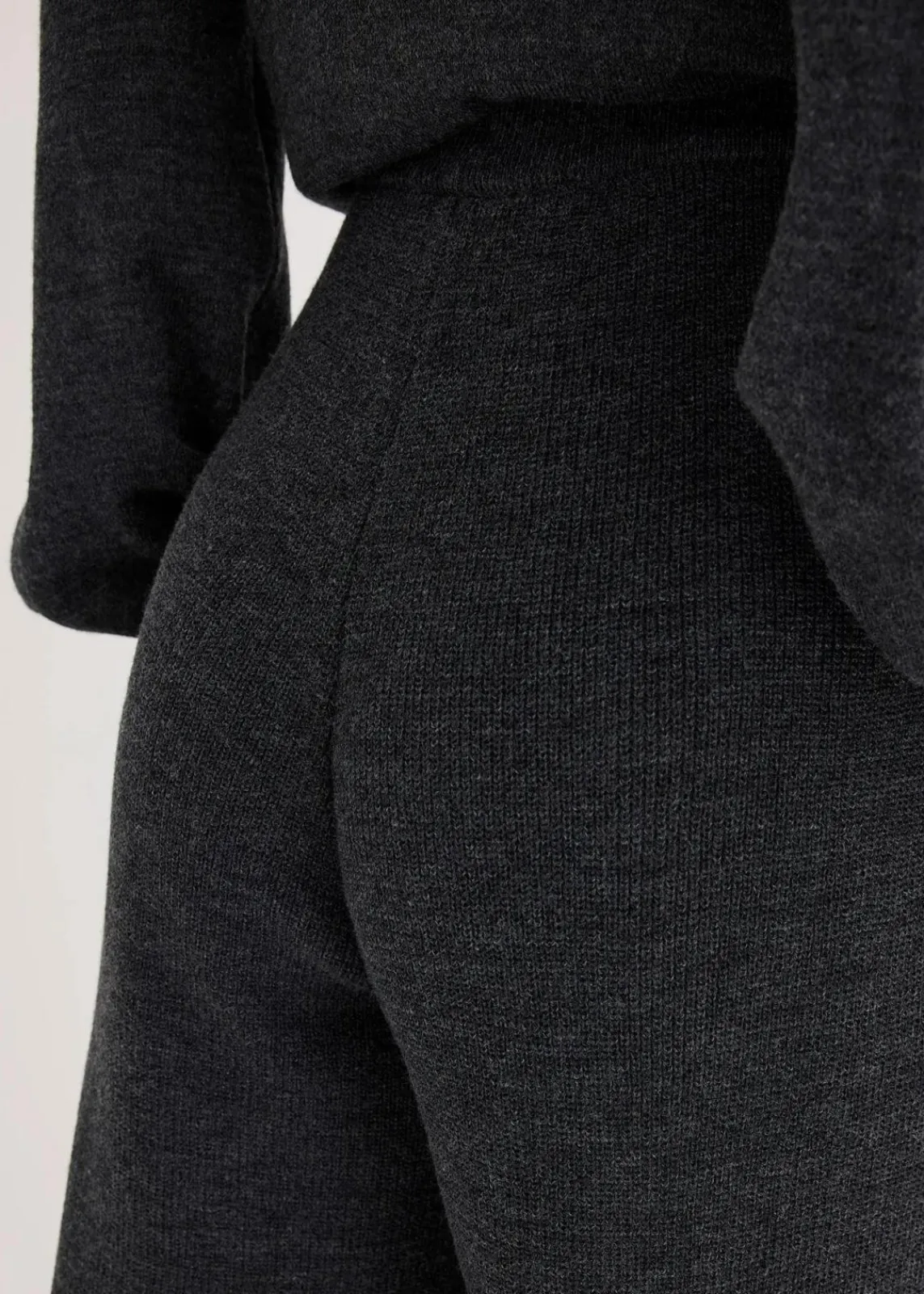 bonprix Bekleidung·Kleider|Zweiteiler & Sets^Feinstrickhose anthrazit meliert
