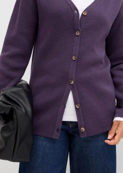 bonprix Bekleidung·Röcke|Bekleidung·Jeans^Feinstrickjacke pflaume