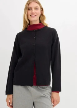 bonprix Strickmode|Pullover & Strickjacken^Feinstrickjacke schwarz