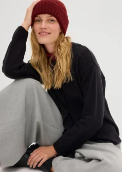 bonprix Strickmode|Pullover & Strickjacken^Feinstrickjacke schwarz