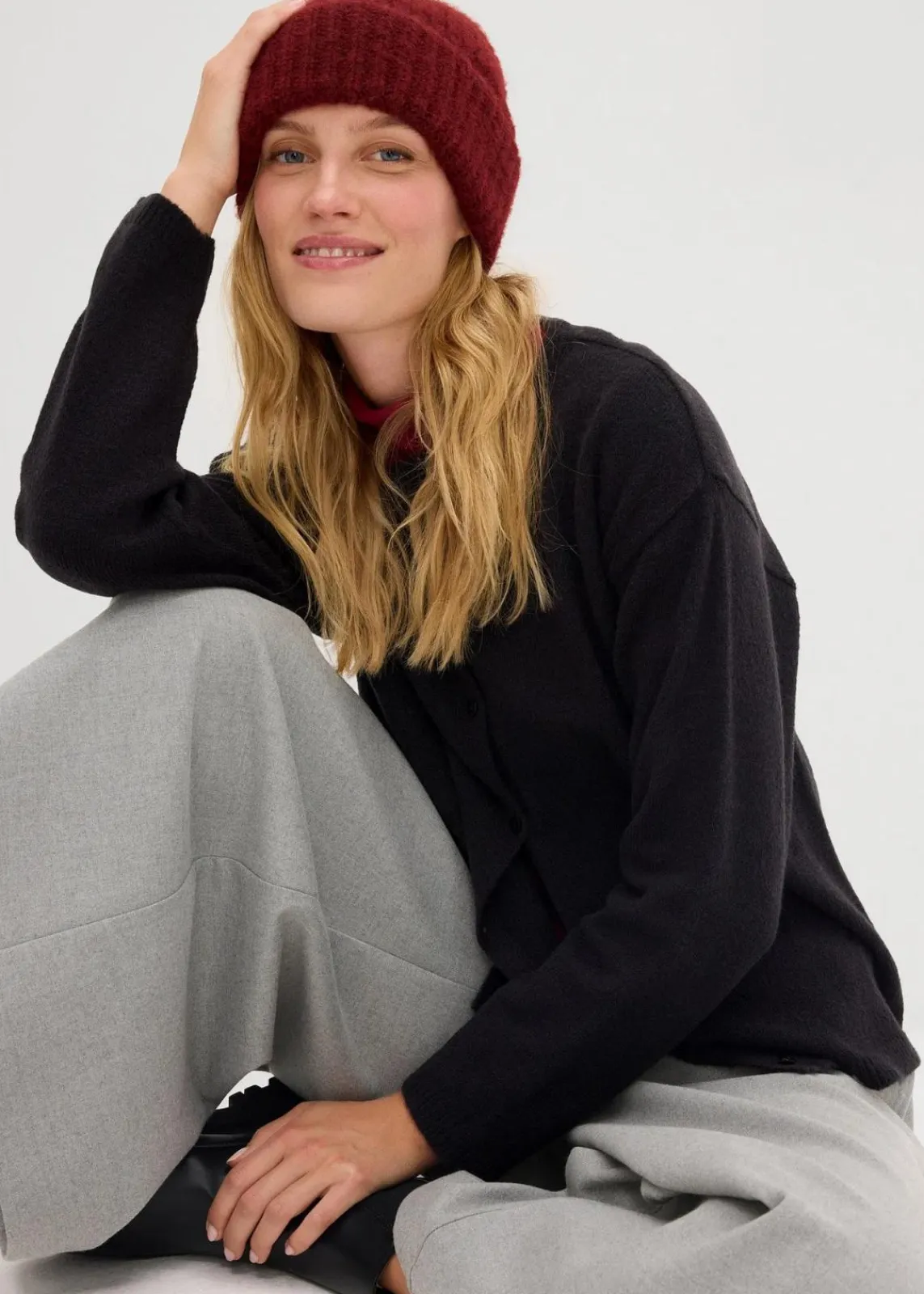 bonprix Strickmode|Pullover & Strickjacken^Feinstrickjacke schwarz