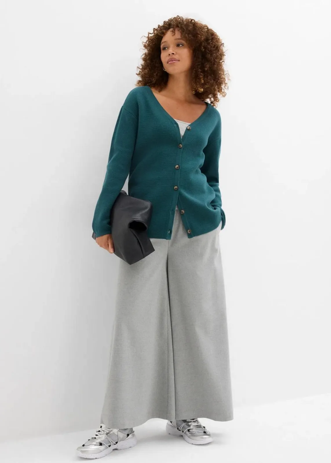 bonprix Bekleidung·Röcke|Bekleidung·Jeans^Feinstrickjacke pfeffergrün