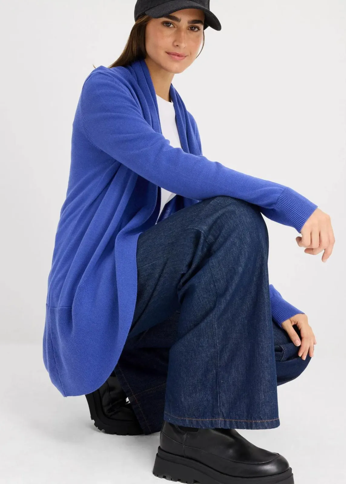 bonprix Bekleidung·Umstandsmode|Strickmode^Feinstrickjacke edelsteinblau