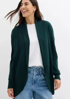 bonprix Bekleidung·Röcke|Bekleidung·Jeans^Feinstrickjacke tiefgrün