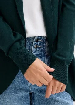 bonprix Bekleidung·Röcke|Bekleidung·Jeans^Feinstrickjacke tiefgrün