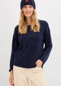 bonprix Strickmode|Pullover & Strickjacken^Feinstrickjacke dunkelblau
