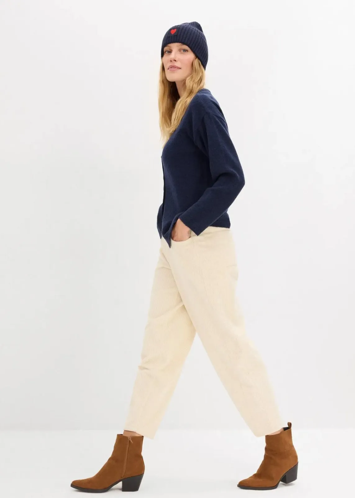 bonprix Strickmode|Pullover & Strickjacken^Feinstrickjacke dunkelblau
