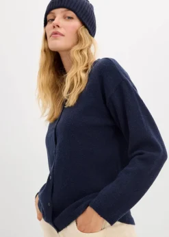 bonprix Strickmode|Pullover & Strickjacken^Feinstrickjacke dunkelblau