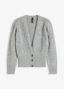 bonprix Bekleidung·Umstandsmode|Bekleidung·Jeans^Feinstrickjacke hellgrau meliert