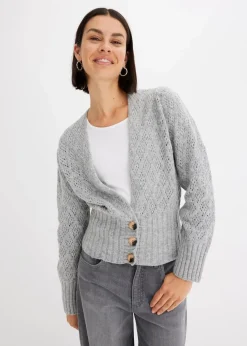 bonprix Bekleidung·Umstandsmode|Bekleidung·Jeans^Feinstrickjacke hellgrau meliert